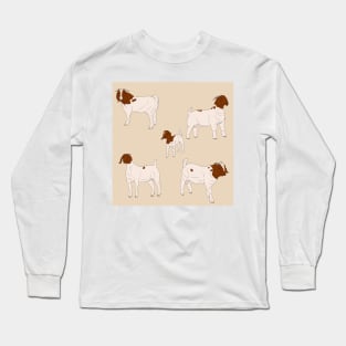 Boer Goats Pattern Cream Long Sleeve T-Shirt